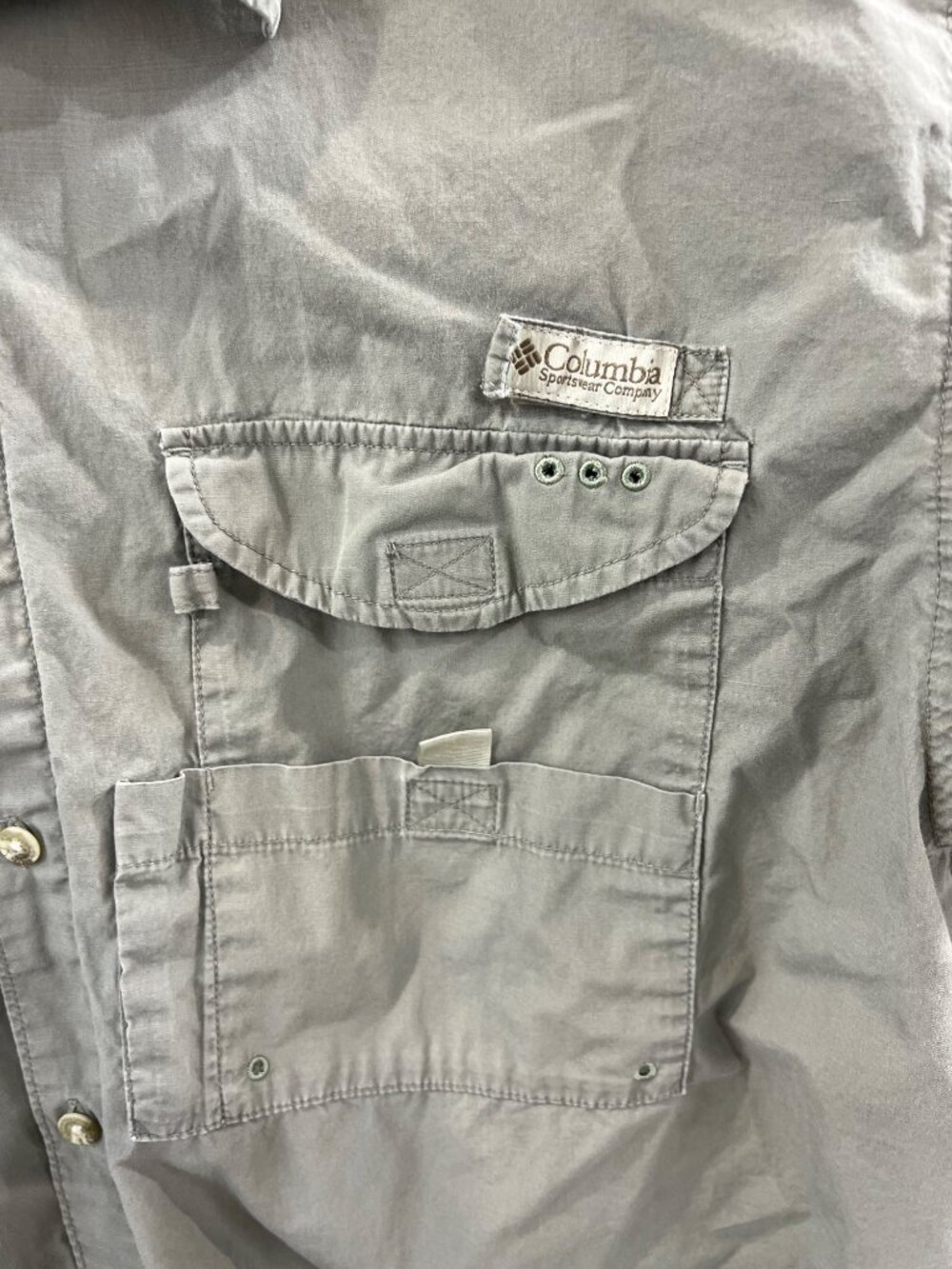 Columbia PFG Men’s Long-Sleeve Fishing Shirt Vented Back Light Khaki Sz. L - Picture 3 of 9